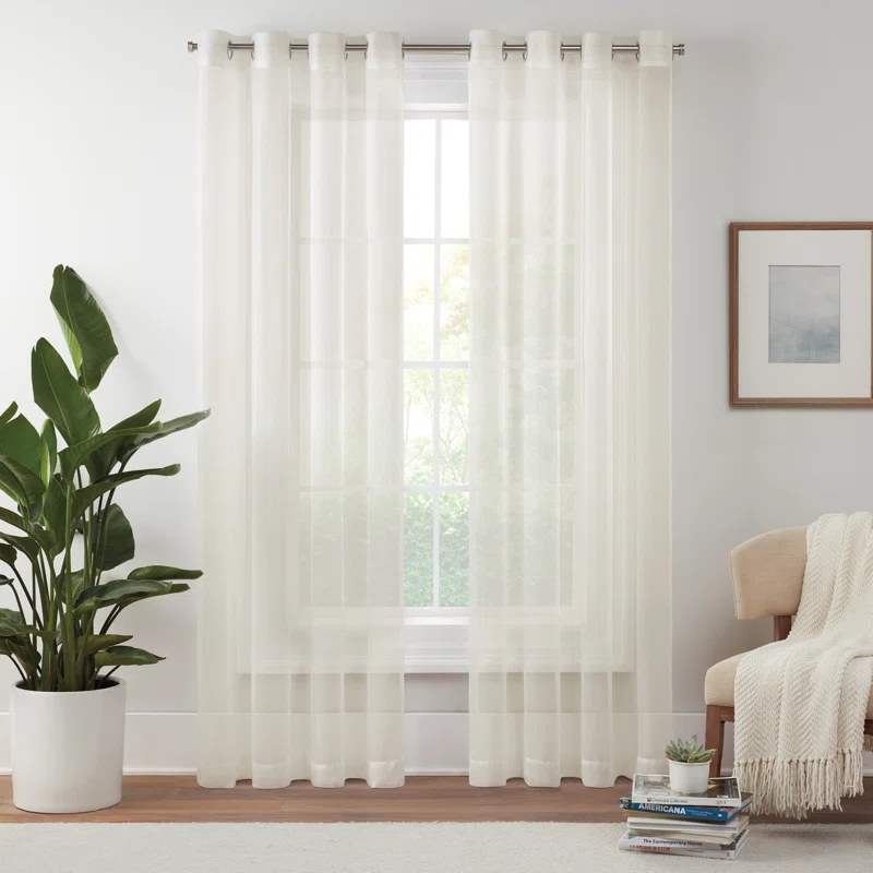 Eclipse Livia Sheer Voile Grommet Curtain Panel