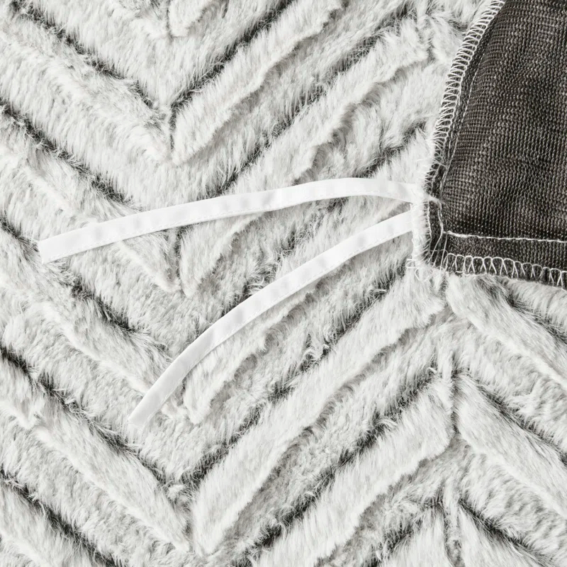 Madison Park Adelyn Back Print Brushed Fur Duvet Cover Set