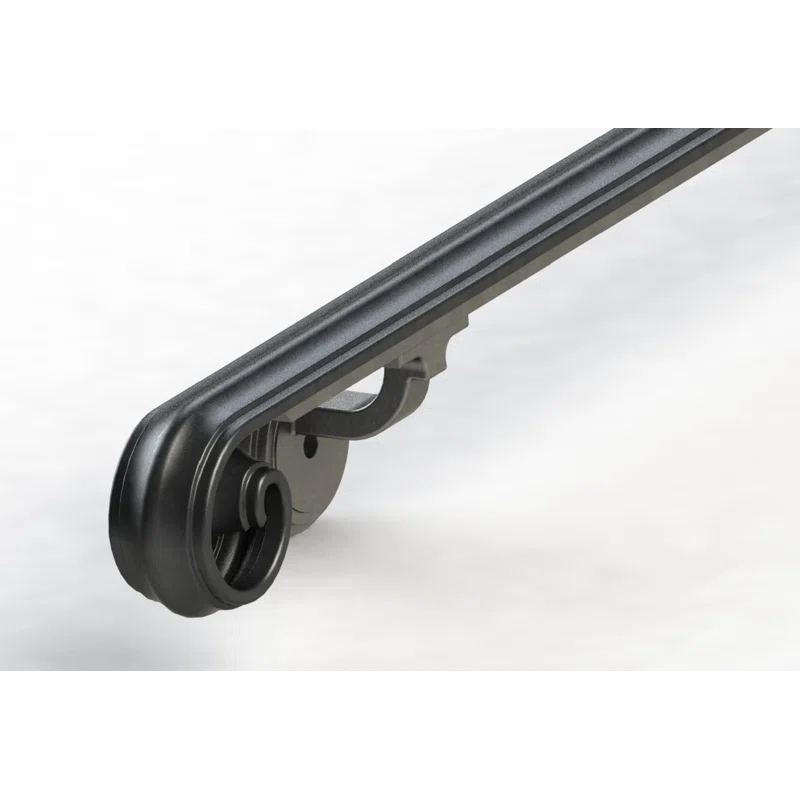 Arc and Hammer Scroll Wrought Iron Handrail