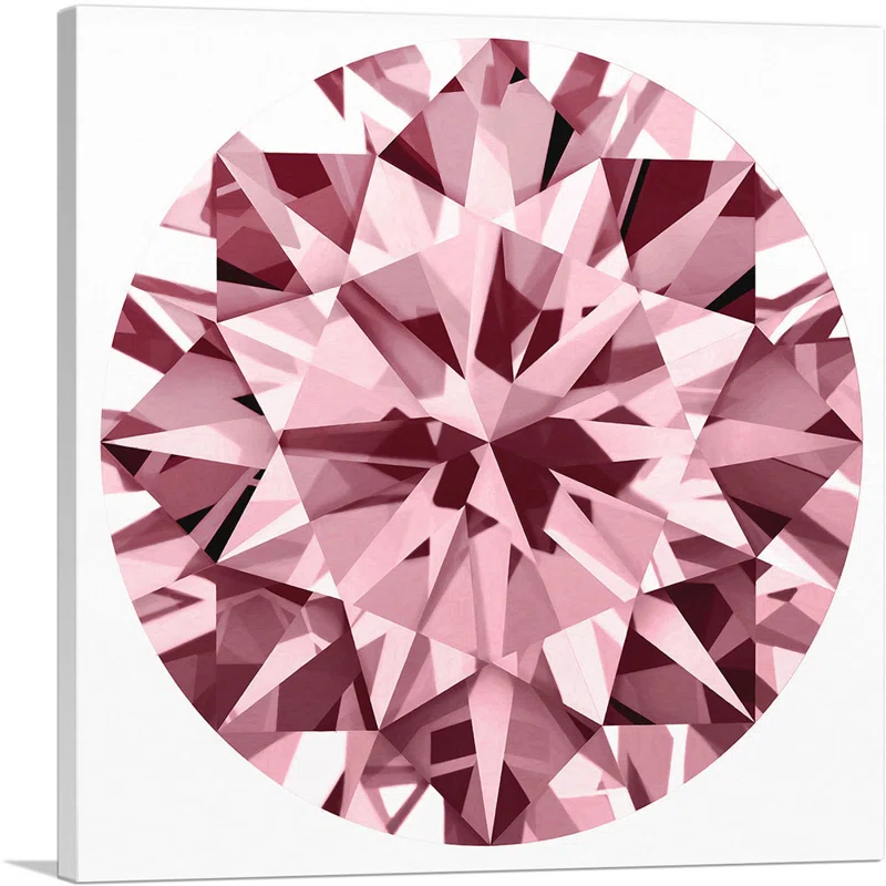 " Hot Pink Round Brilliant Cut Diamond Jewel "