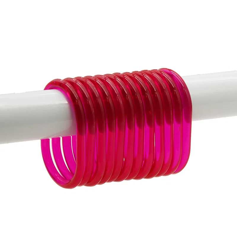 Evideco Solid Plastic Shower Curtain Hooks Rings (Set of 12)