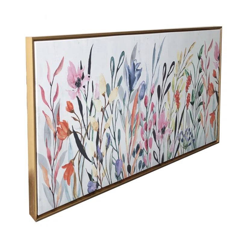 Gracie Oaks " Rainbow Of Wildflowers Framed Giclee Wall Art "