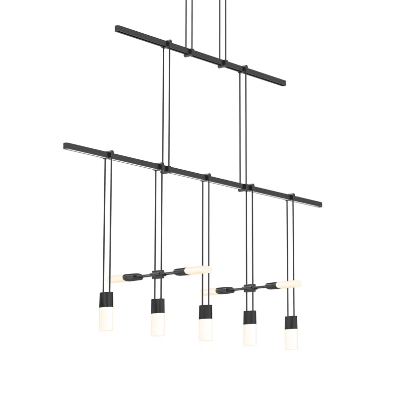 Suspenders 5 - Light Satin Black LED Unique/Statement Pendant