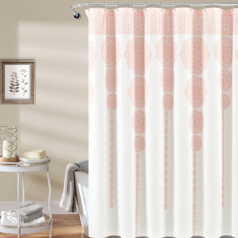 Lush Decor Stripe Medallion Shower Curtain