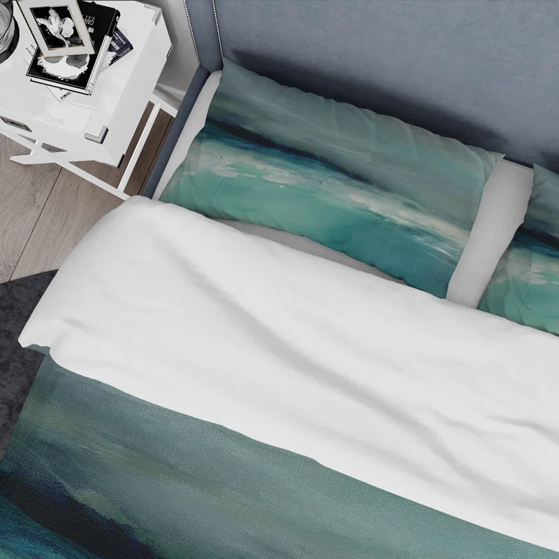 Vintage Beige Minimalism Floral Blossums Coastal Duvet Cover Set