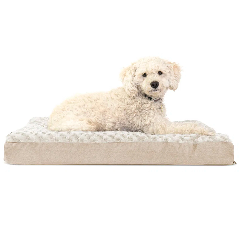 FurHaven Ultra Plush Faux Fur & Suede Orthopedic Foam Deluxe Mattress Dog Bed