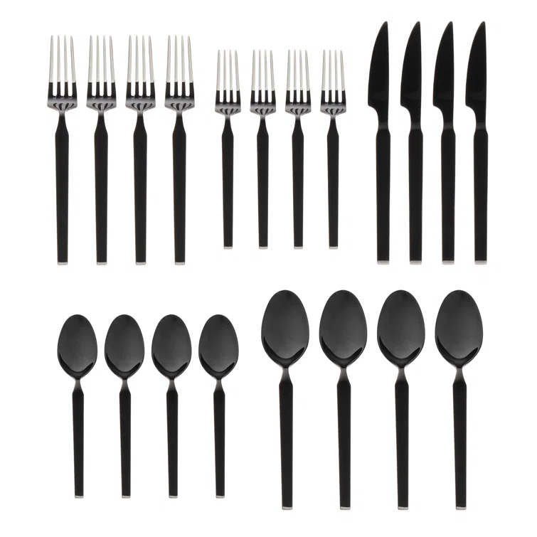 Godinger Silver Art Co Oliver Mirrored 18/10 Stainless Steel Flatware 20 Piece, Service For 4