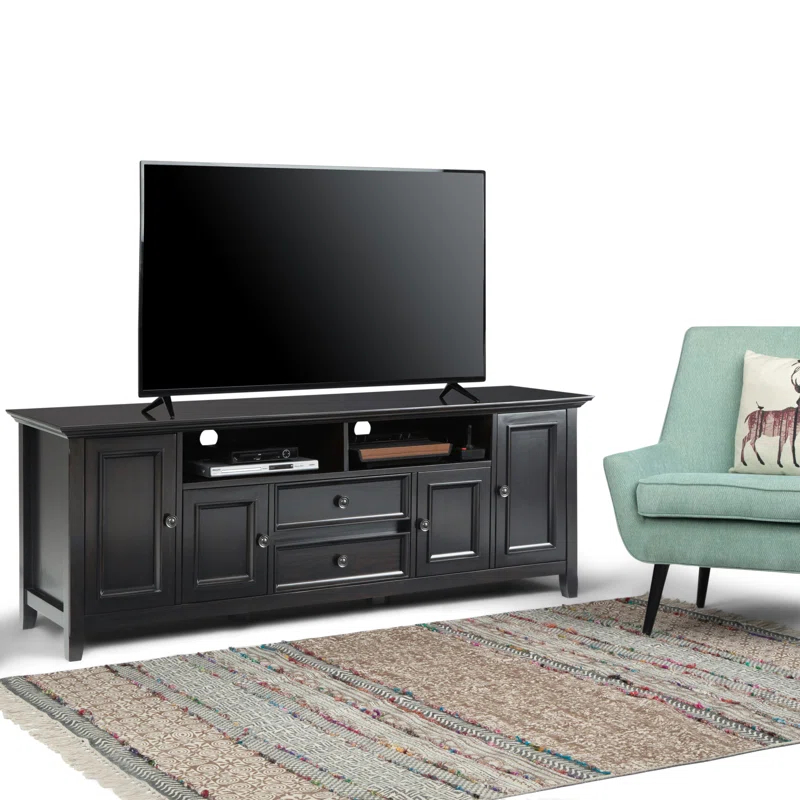 Simpli Home Amherst 54"W Solid Wood TV Stand for TVs up to 60" with Adjustable Shelves