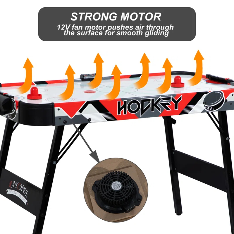 RayChee 48'' 2 -Player Wood Air Hockey Table with Digital Scoreboard
