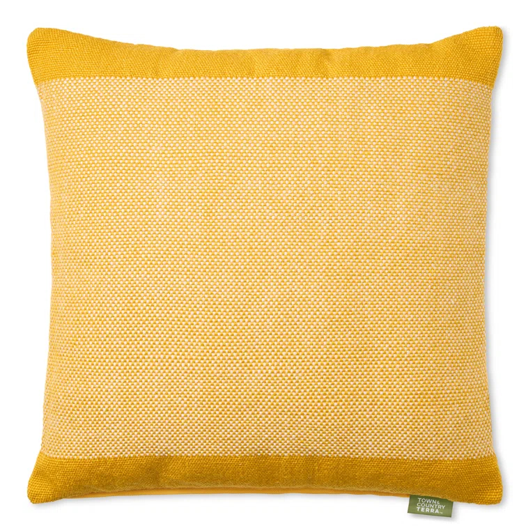 Town & Country Living TOWN & COUNTRY TERRA Alara Solid Border Indoor Outdoor Decorative Pillow