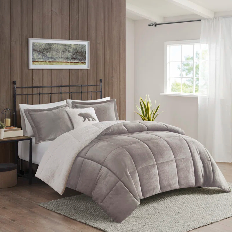 Woolrich Alton Plush to Sherpa Down Alternative Comforter Set