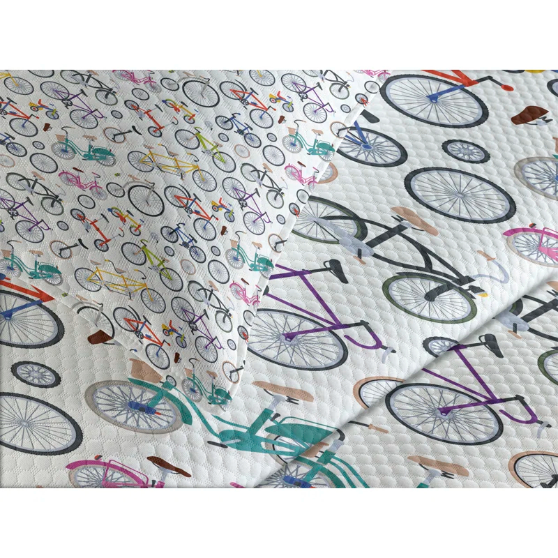 Ambesonne Ambesonne Bicycle Bedspread Set  Retro Colorful Bikes  Multicolor