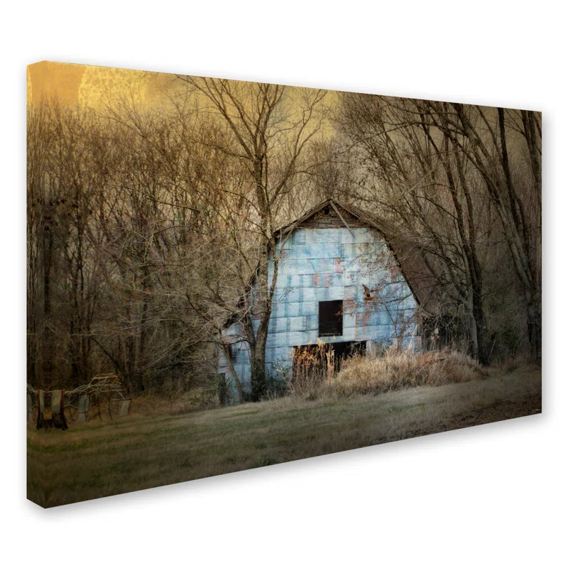 Trademark Fine Art Jai Johnson " Redtail At The Blue Barn " by Jai Johnson