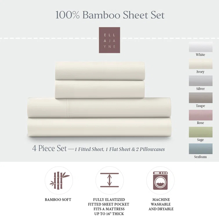 Ella Jayne Home Ella Jayne Bamboo 4-Piece Sheet Set
