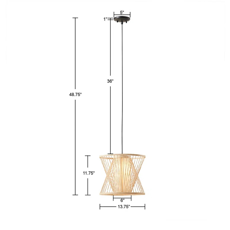 510 Design Geometric Bamboo Pendant
