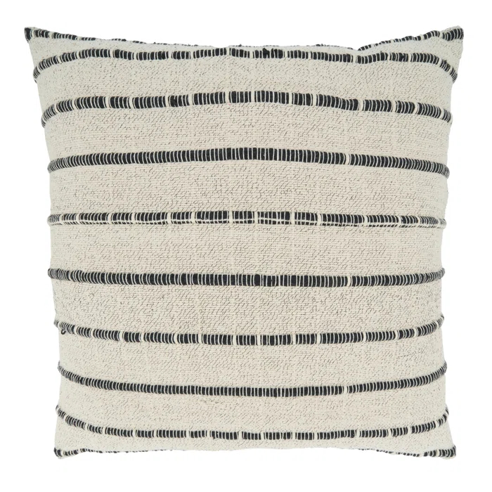 Saro Coralee Collection Striped Cotton Throw Pillow