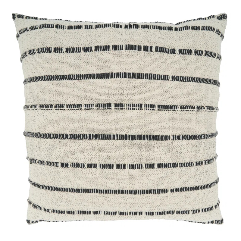 Saro Coralee Collection Striped Cotton Throw Pillow