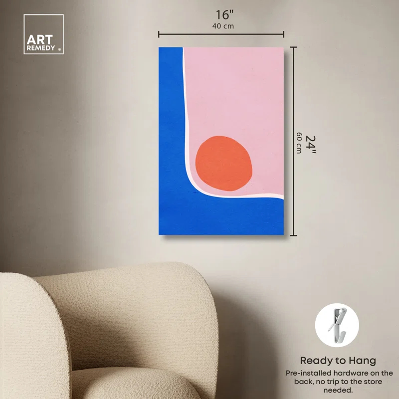 Art Remedy A Loner Sun Modern Abstract Geometric Wall Art by Art Remedy