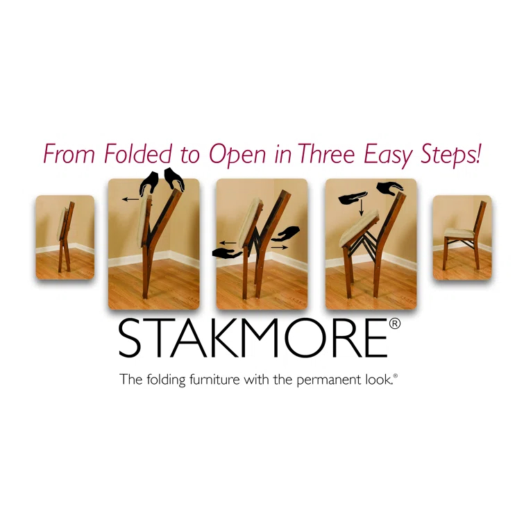 Stakmore Company, Inc. Vinyl Padded Stackable Folding Chair Folding Chair Set (Set of 2)