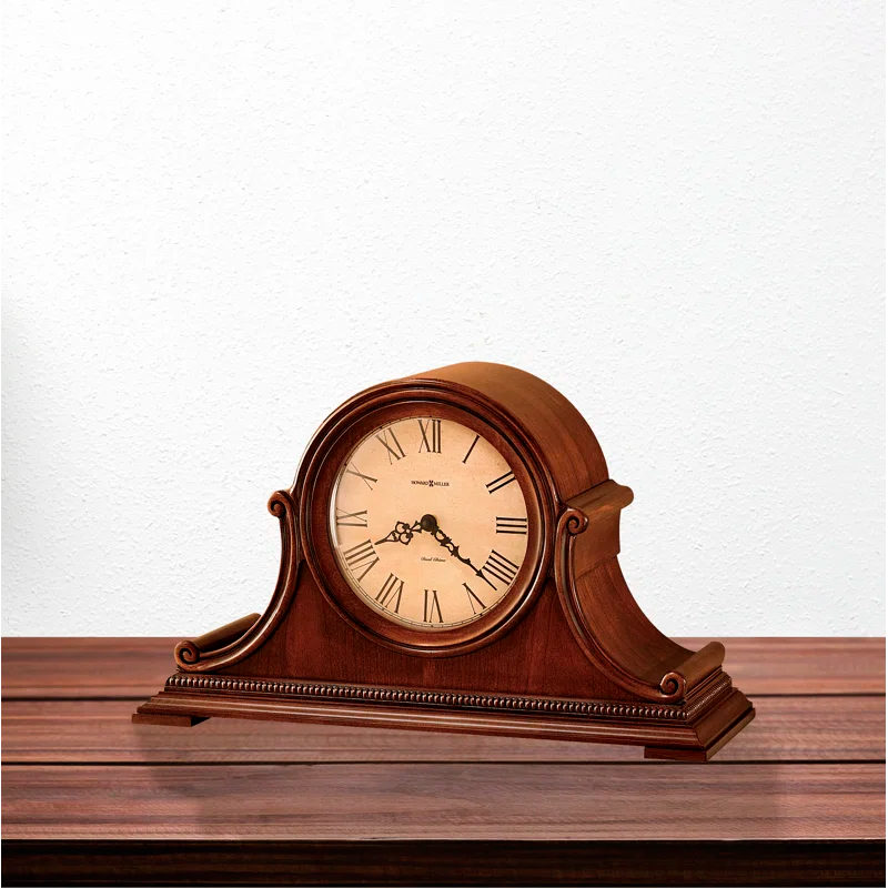 Howard Miller® Hampton Traditional Roman Numeral Quartz Movement / Crystal Tabletop Clock in Windsor Casual