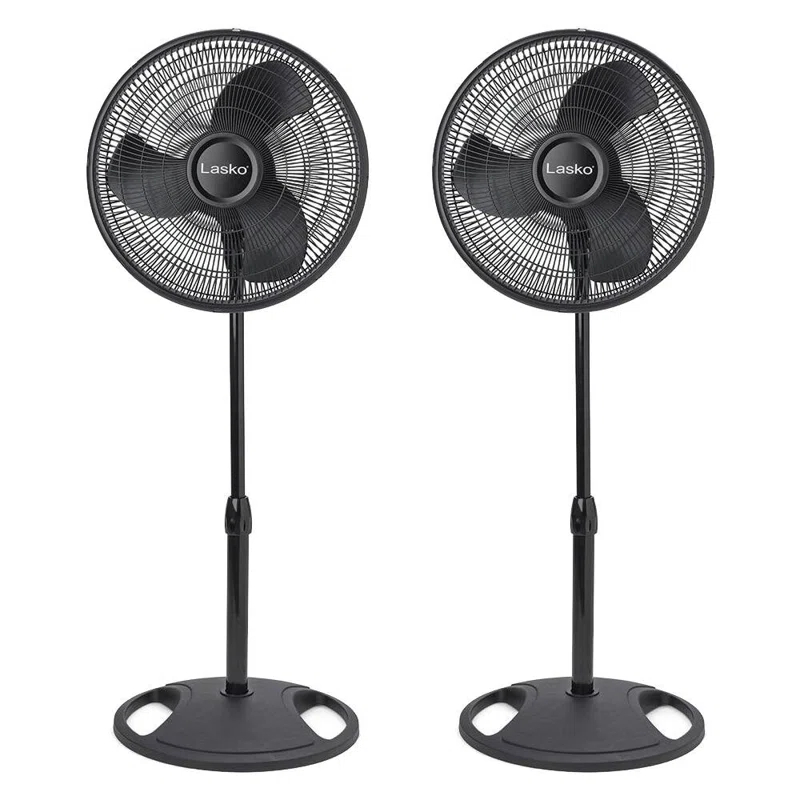 Lasko Lasko 16 Inch Oscillating Adjustable Tilting Pedestal Stand Fan, White (2 Pack) (Set of 2)