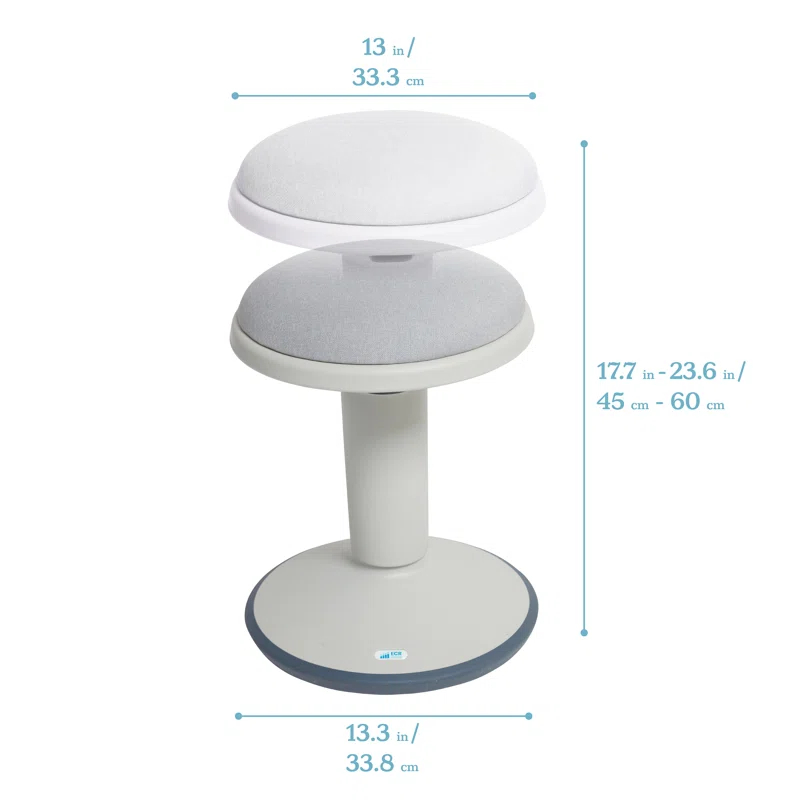 ECR4Kids ECR4Kids Sitwell Wobble Stool with Cushion, Adjustable Height, Active Seating