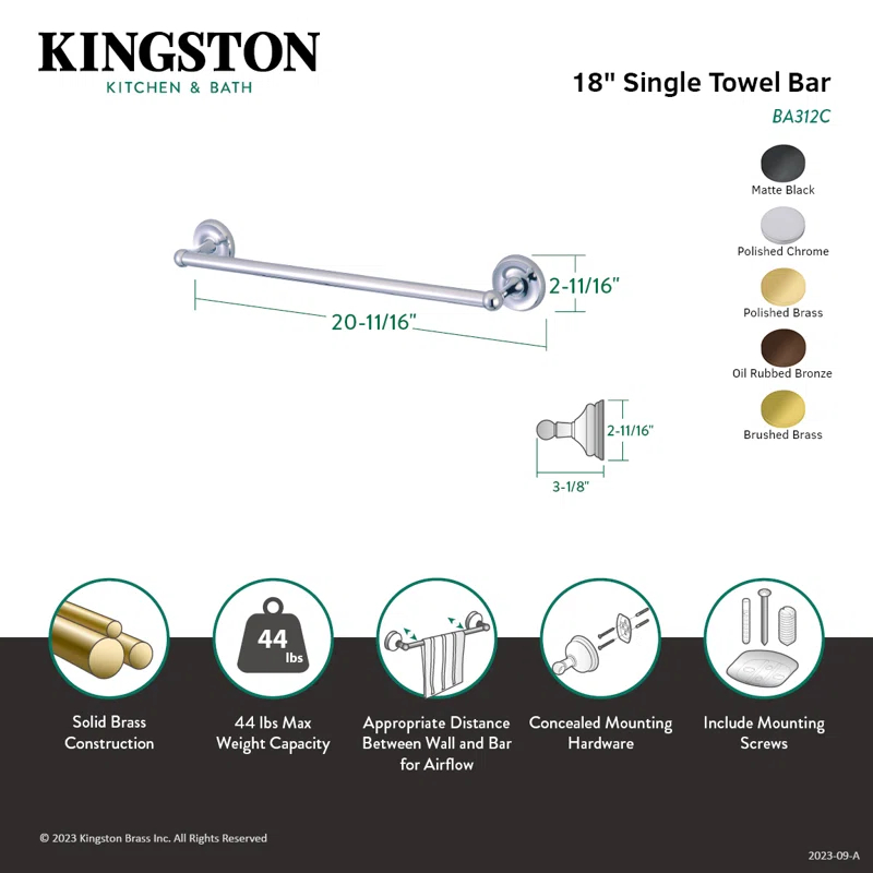 Kingston Brass Classic 18-Inch Towel Bar