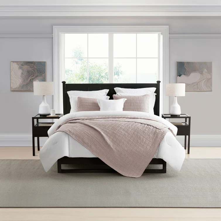 Swift Home Ultra Soft Crinkle Washed Microfiber 3-Piece Quilt Set