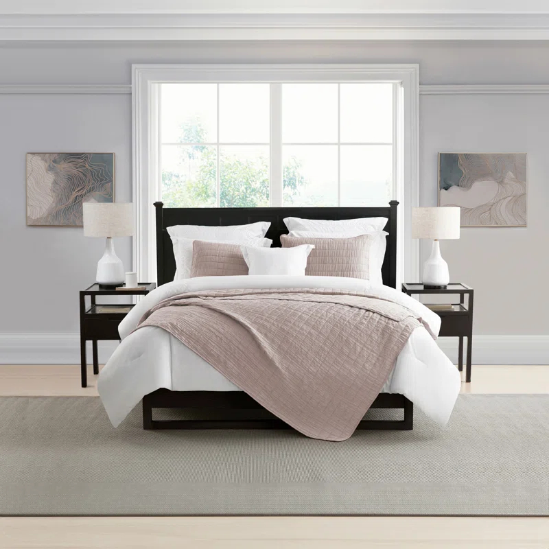 Swift Home Ultra Soft Crinkle Washed Microfiber 3-Piece Quilt Set