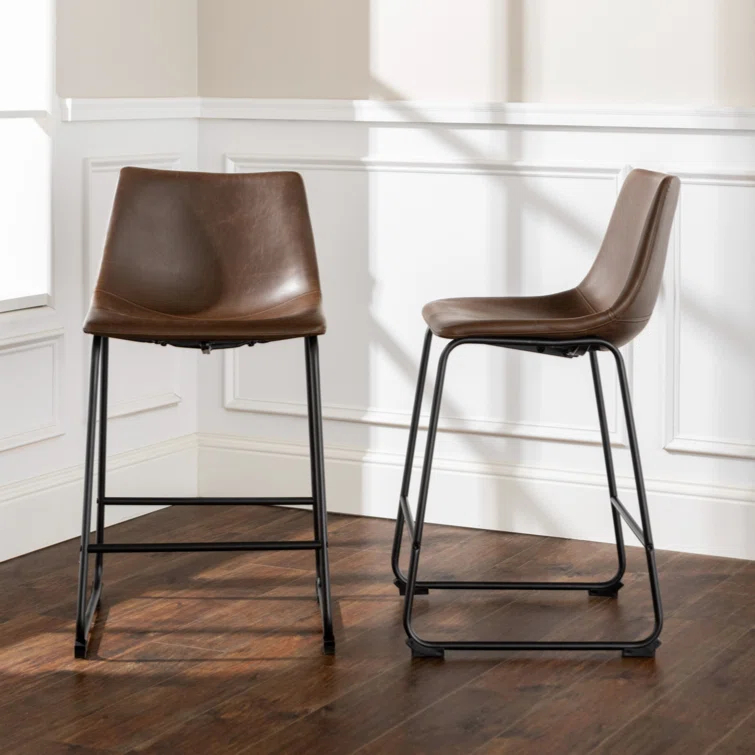 Hokku Designs Mayeu Upholstered Counter Stool (Set of 2)