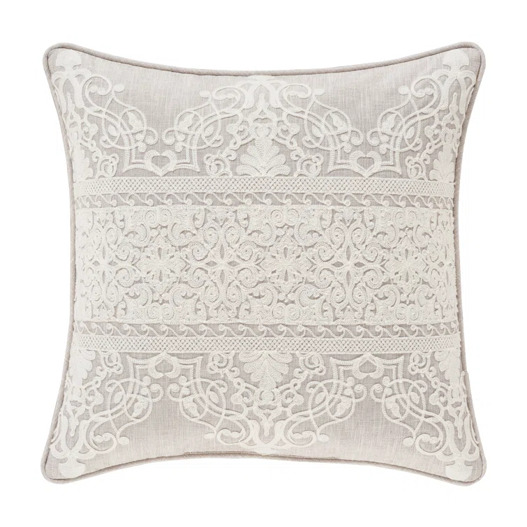Five Queens Court Leanna 20" Square Decorative Throw Pillow