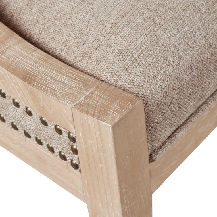 Martha Stewart Martha Stewart Elmcrest Wood Upholstered  Dining Chair with Nailhead Trim