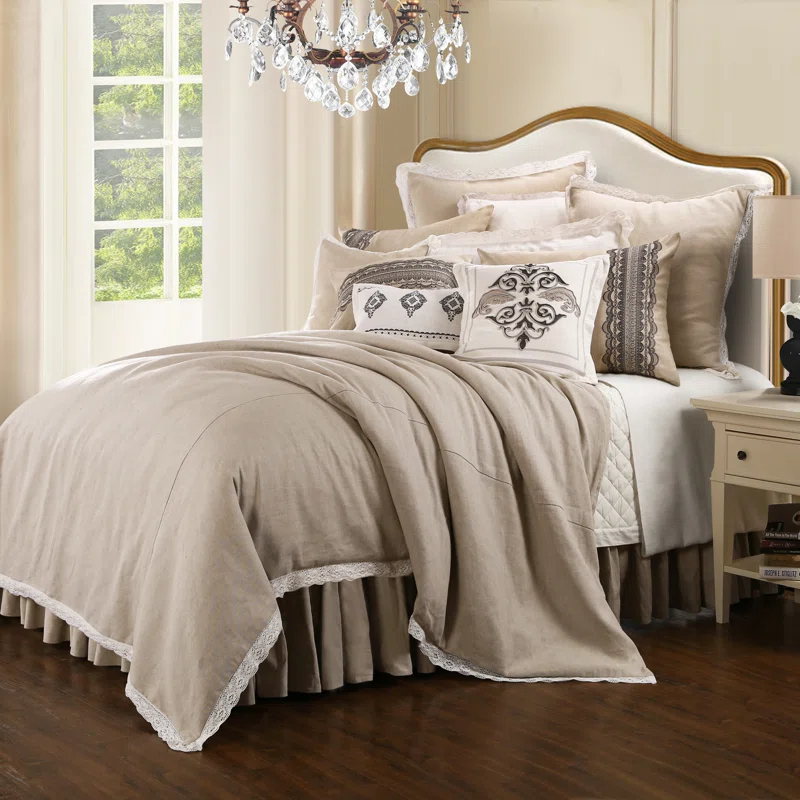 HiEnd Accents Charlotte Cotton Blend Ring Stitch Comforter Set