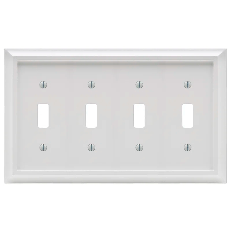 Deerfield No Subject 4 - Gang Toggle Light Switch Standard Wall Plate