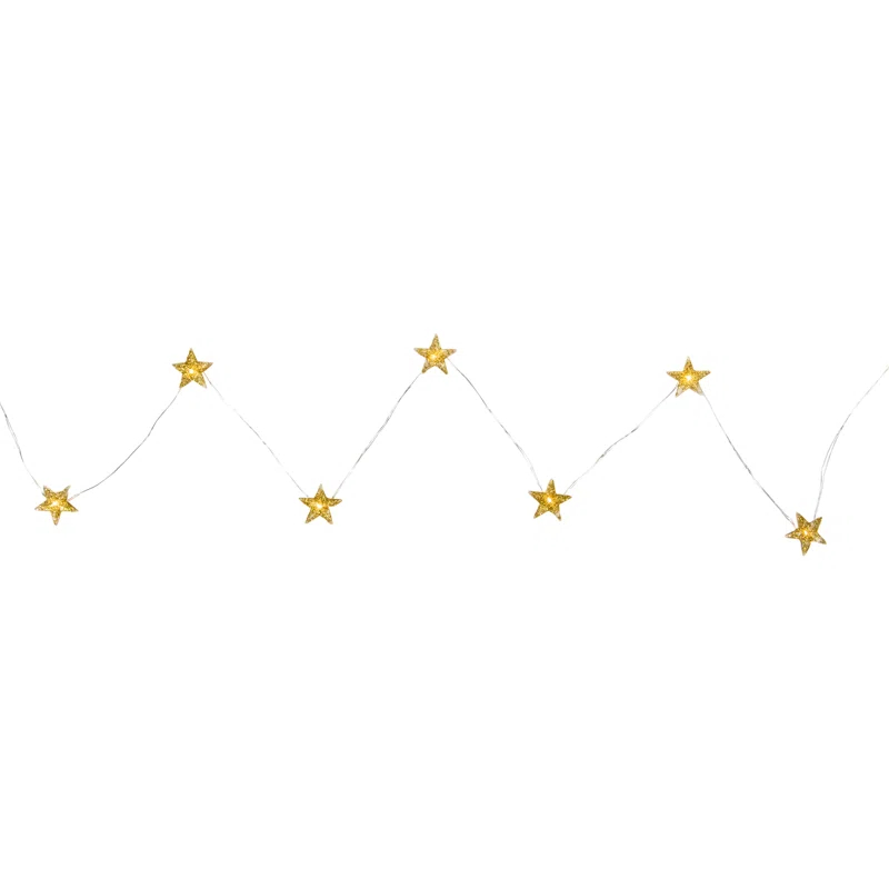 Northlight Seasonal 10-Count LED Gold Star Christmas Fairy Lights 5.25ft Copper Wire