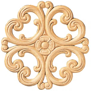 Ornamental Mouldings 5.25'' H x 5.25'' W x 0.22'' D Wood Onlay Scroll