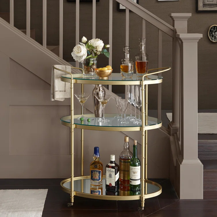 Madison Park Signature Lauren Metal Bar Cart