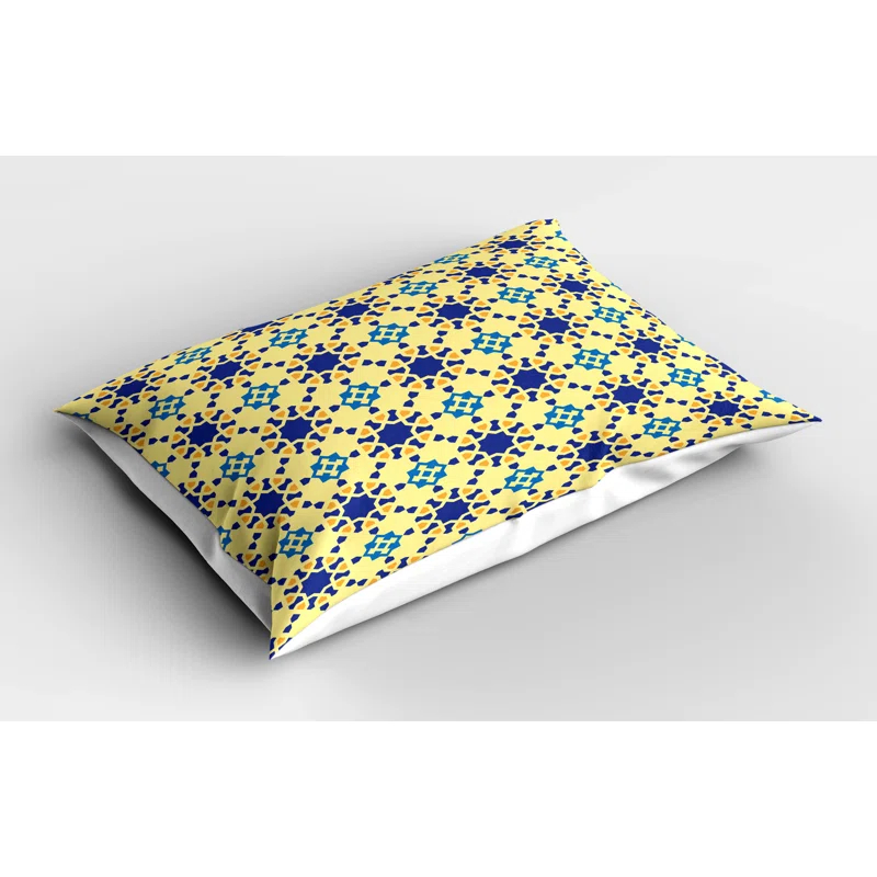 Ambesonne Ambesonne Antique Pillow Sham 2 Pack Moroccan Motif Folk Violet Blue Yellow