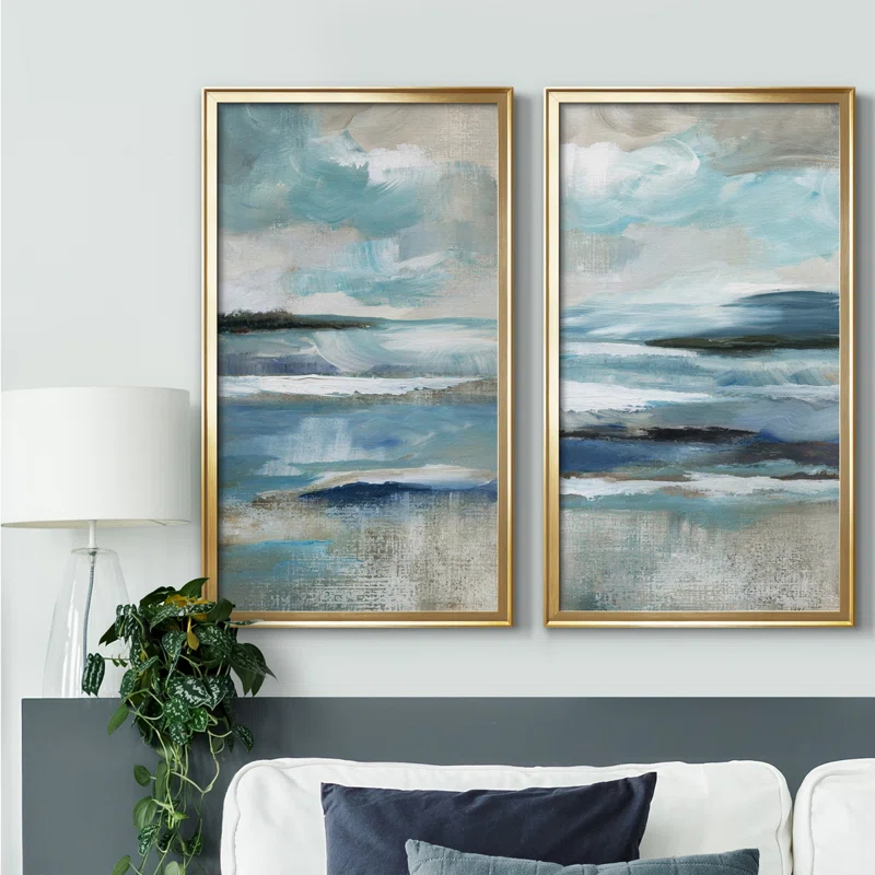 " Distant Drama I " 2 - Pieces Painting Print (Set of 2)