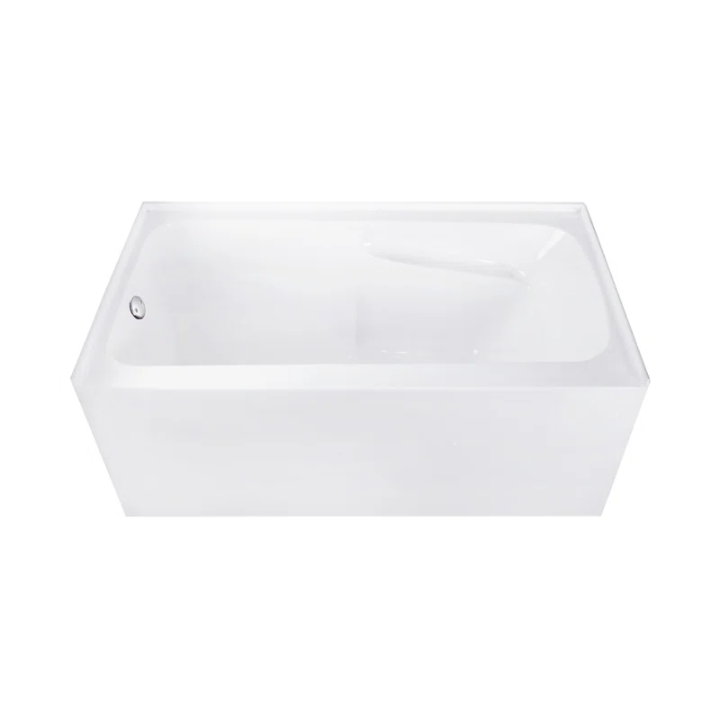 Kingston Brass CVTAP543023L8 Kingston Brass Aqua Eden 54-Inch Acrylic Rectangular 3-Wall Alcove Tub With Armrests