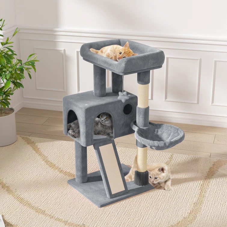 Tucker Murphy Pet™ 36" Small Cat Tower With Hammock, Sisal Scratching Posts, And Ramp, Perfect For Indoor Cats