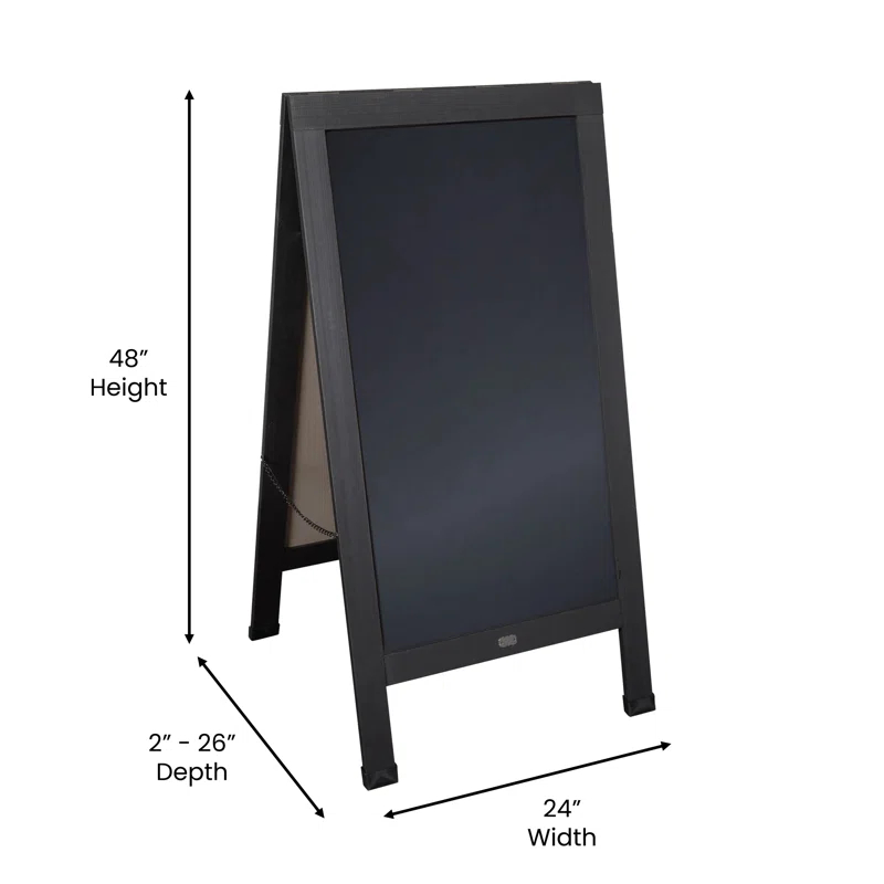 Flash Furniture Wood A-Frame Magnetic Chalkboard Set with Markers, Stencils, and Magnets