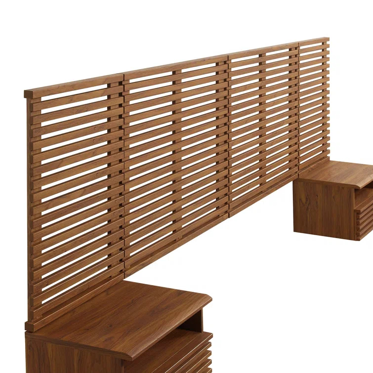 Modway Modway Render Wall Mount King Headboard and Modern Nightstands