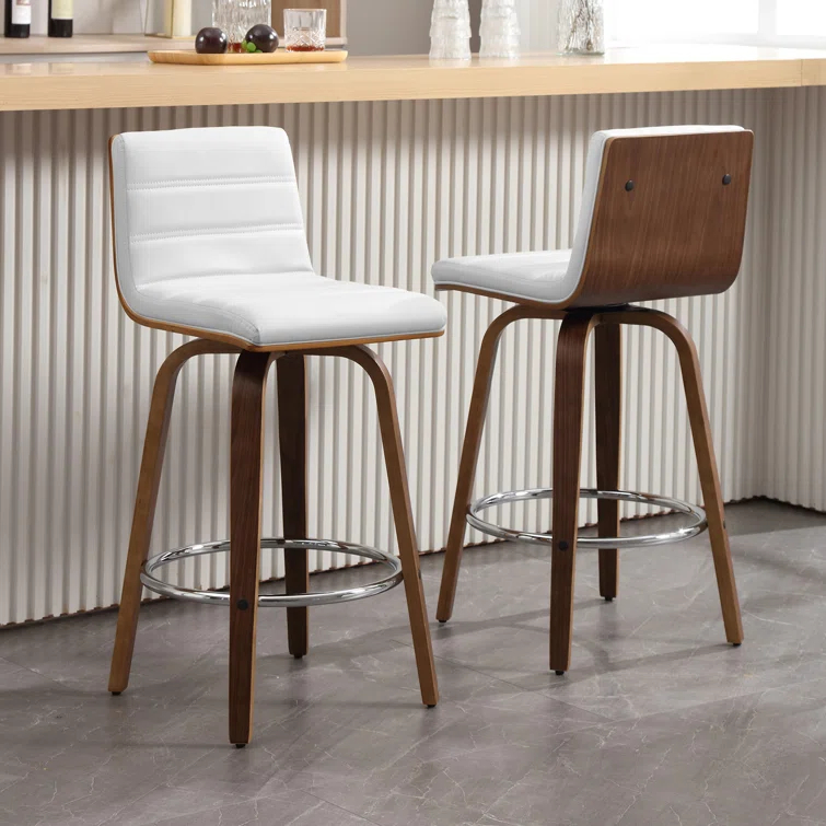 Corrigan Studio® Upholstered Swivel Stool (Set of 2)