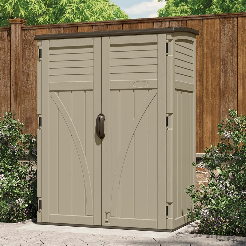 Suncast 53 in. W x 32.5 in. D Resin Vertical Tool Shed
