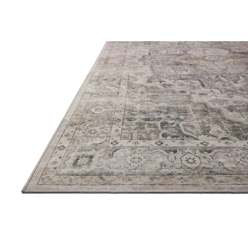 Amber Lewis x Loloi Machine Washable Josie Silver / Natural Area Rug
