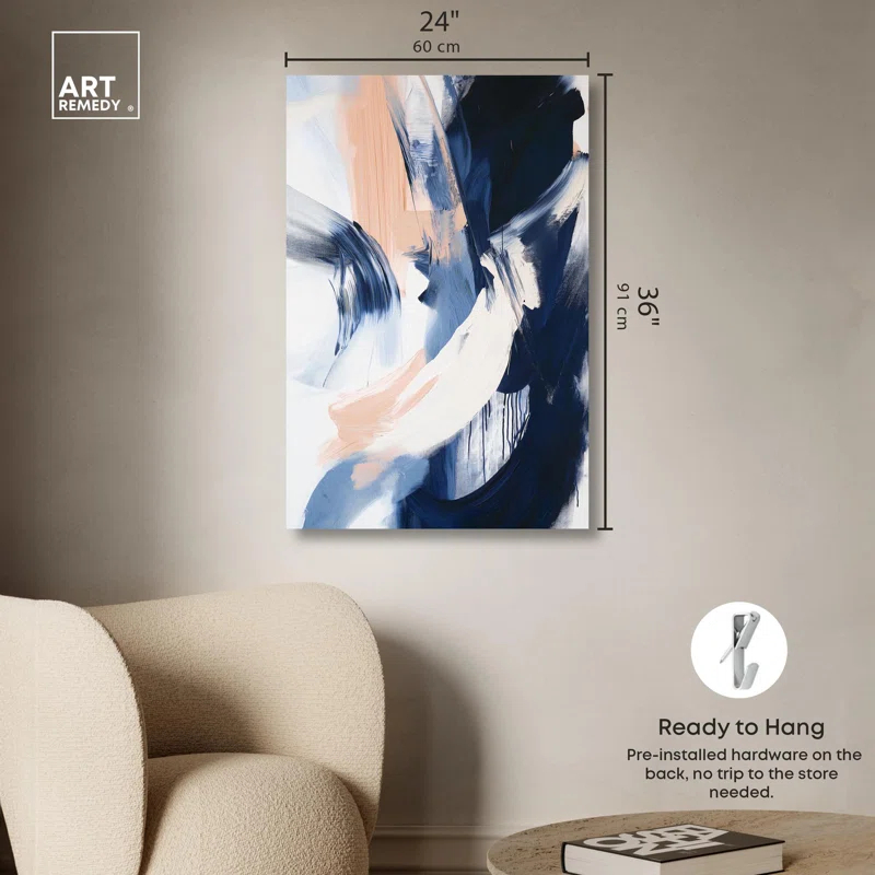 Art Remedy Windswept Blue I Canvas Blue Abstract Art by Art Remedy