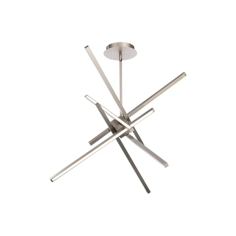 Ecliptic 29" Brushed Nickel LED Pendant with White Polycarbonate Shade