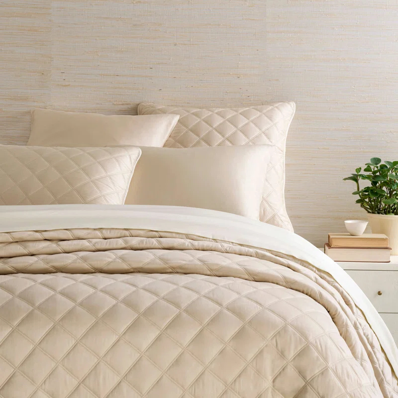 Pine Cone Hill Quilted Silken Solid Coverlet