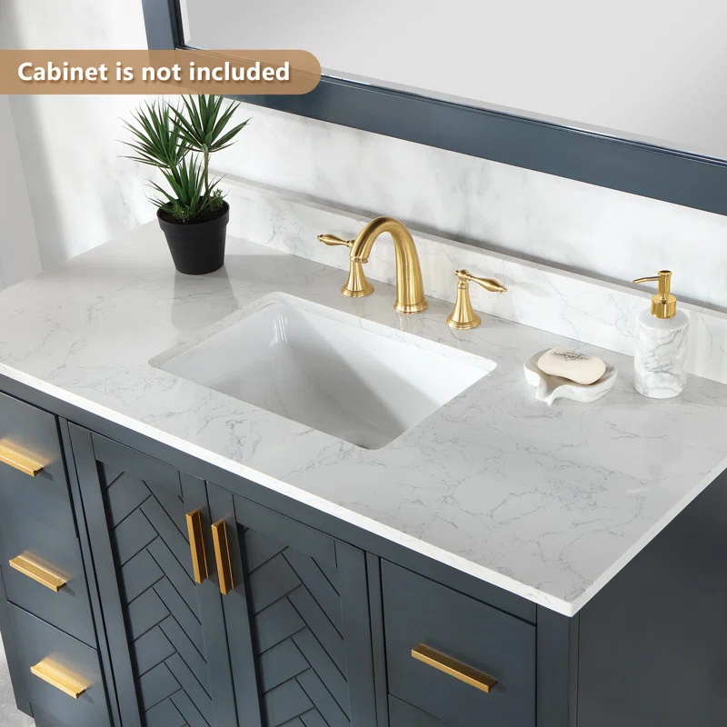 Altair Ceres 49" Engineered Stone Single Bathroom Vanity Top with Sink